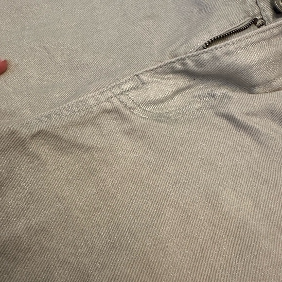 Urban Outfitters BDG Sparkly Shimmery Silver White High Waisted Jean Shorts - Picture 5 of 5